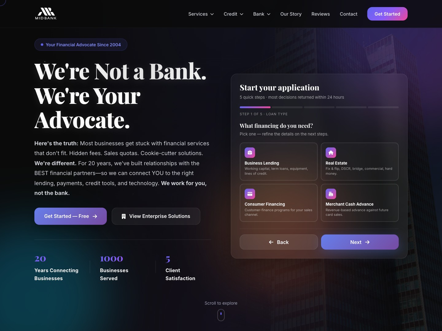 Midbank — business lending brand